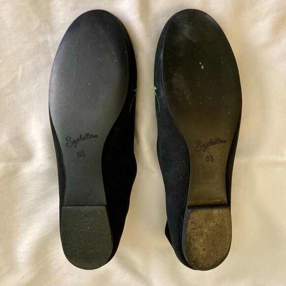 Great Condition, SZ 8.5, SEYCHELLES, Embroidered Black Suede Ballet Flats - Picture 5 of 5